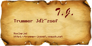 Trummer József névjegykártya